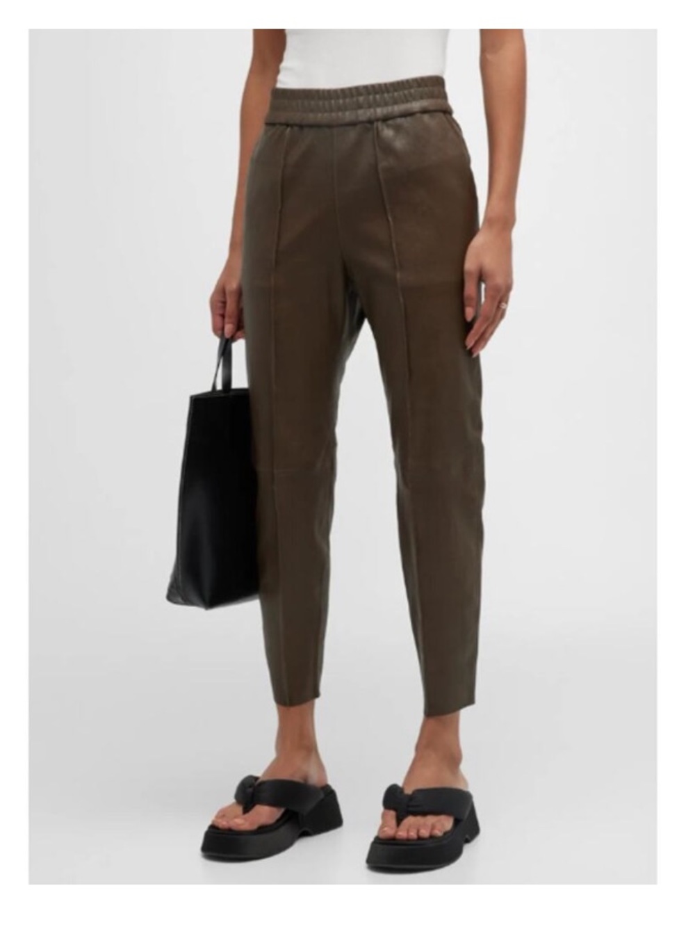 SPRWMN High Waist Leather Joggers Womens Small